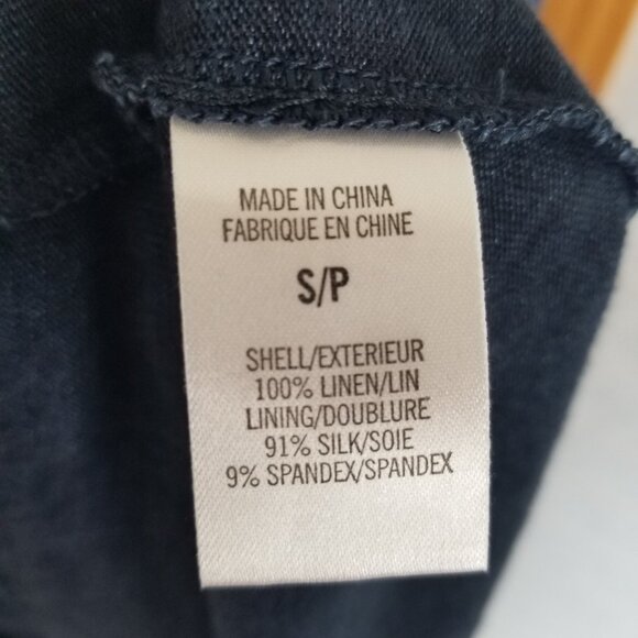 Theory Linen Silk Maxi Dress Navy Blue Size Small - Picture 6 of 11